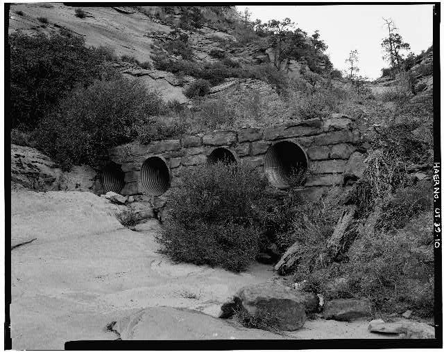 10. DETAIL VIEW OF HIGHWAY CULVERT OUTLET, LOOKING...