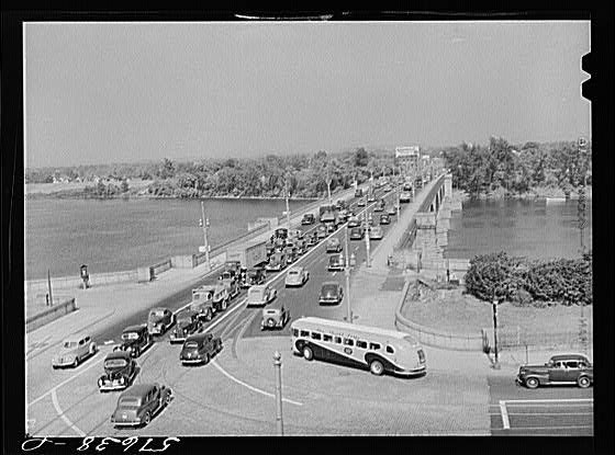 Traffic congestion across the bridge from East Hartford...