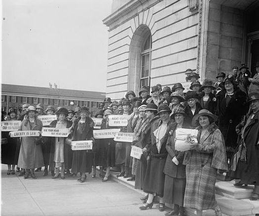 Women from New Jersey at Capitol to prohibition hearing,...