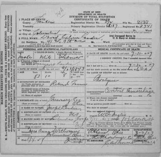 David C. Landis Death Certificate