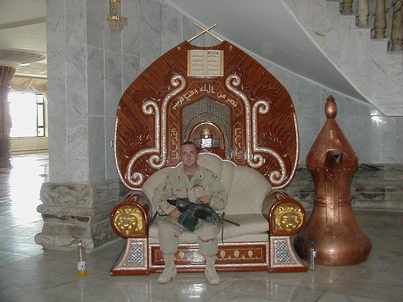 TJ on Saddam's throne