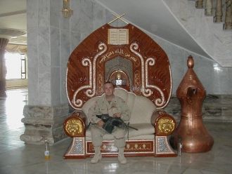 TJ on Saddam's throne