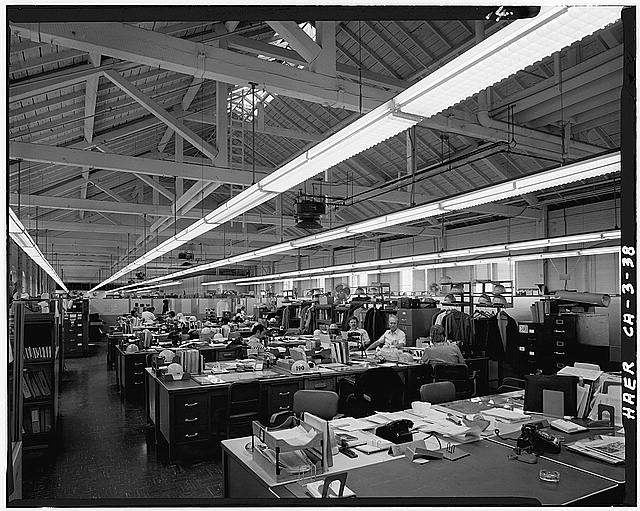 7. Building No. 55, second floor, office area, central...