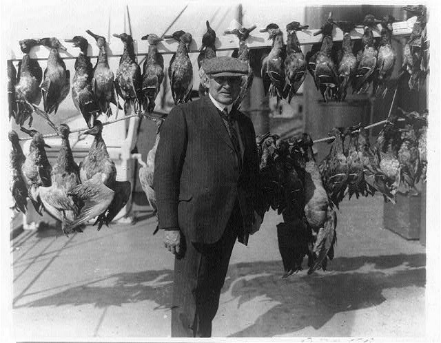 President Harding with dead game birds 