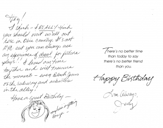 Judy's Birthday Card.