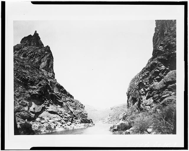 1. VIEW OF SALT RIVER AT THE HORSE MESA DAM SITE, LOOKING...