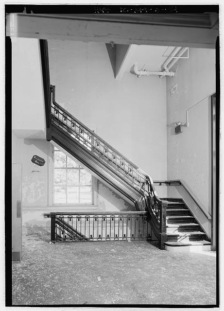 View of west stair in first floor lobby - St. Elizabeths...