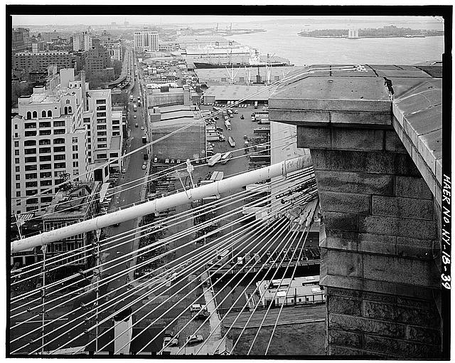 39. View from top of Brooklyn Tower looking SW at tower...