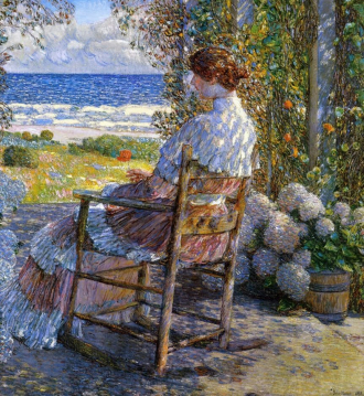Rocking chair by the sea.