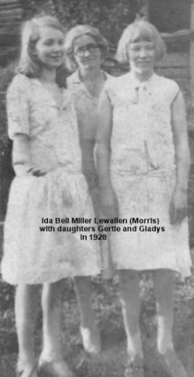 Ida Bell Miller Lewallen and daughters