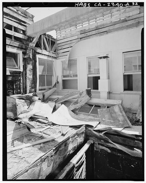 View to southwest of interior light well, second floor of...