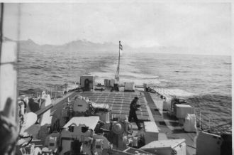 Mo on the Quarterdeck at sea.
