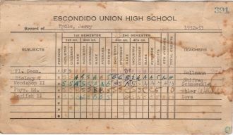 Jerry Hydle's report card