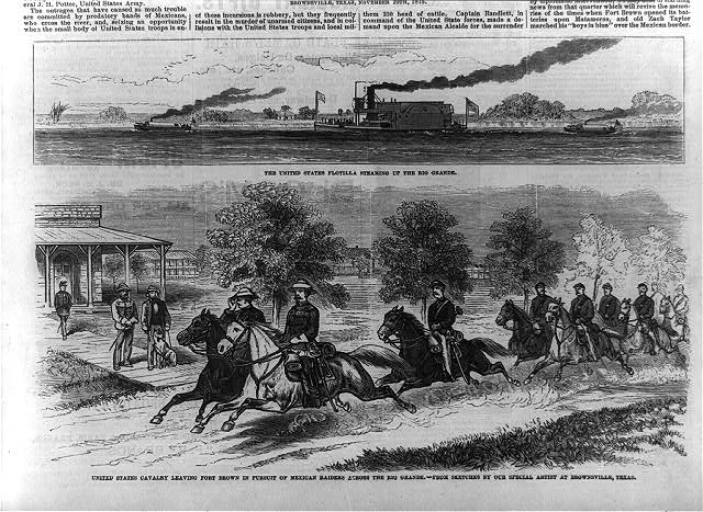 2 illustrations: 1. The United States flotilla steaming...