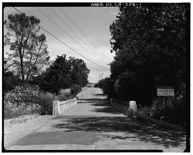 1. View of Zaca Creek Bridge #1 from the north looking...