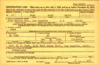 Donn Gift - World War 2 Draft Registration Card