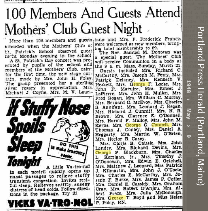 Louise Marie Hagen-Connell--Portland Press Herald (Portland, Maine) (9may 1948)