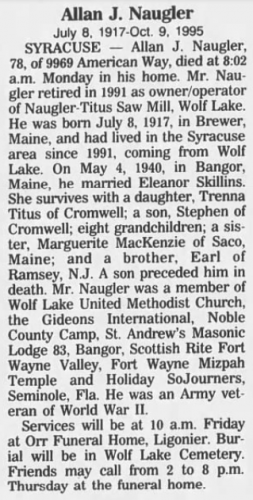 Allan J. Naugler Obituary