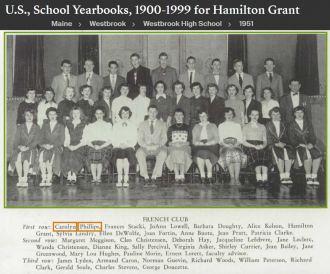 Hamilton Wyman Grant--U.S., School Yearbooks, 1900-1999(1951) french club
