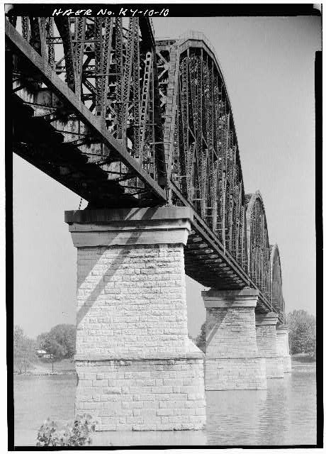 10. Detail view of masonry piers supporting the central...