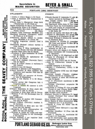 Martin Scanlan O'Hare --U.S., City Directories, 1822-1995(1924)