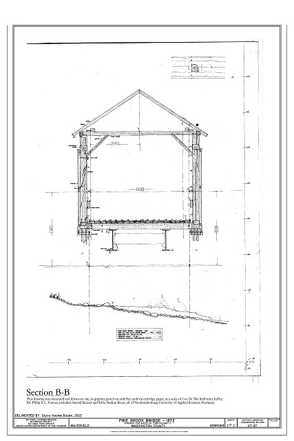 Section B-B - Pine Brook Bridge, Spanning Pine Brook on...