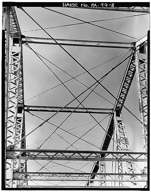 11. DETAIL VIEW OF CANTILEVER TOWER FROM BRIDGE DECK -...