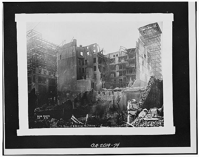 74. REAR OF STORE AFTER 1906 FIRE - City of Paris Dry...