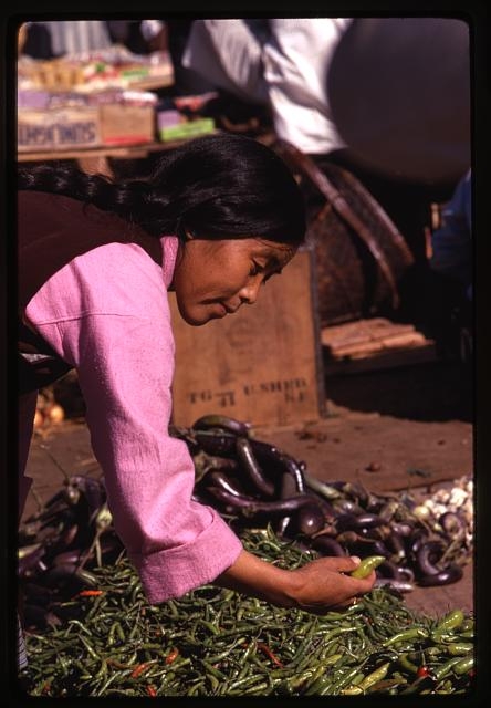 Chiles & eggplant on sale at Gangtok Bazaar, Sikkim