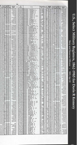 Doris Rose (Kemery) Barron --U.S., Select Military Registers, 1862-1985(1 apr 1951)