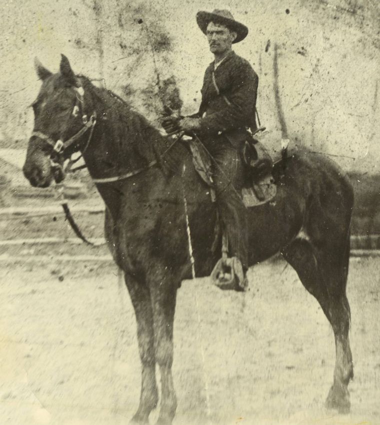 John W. Head on his horse