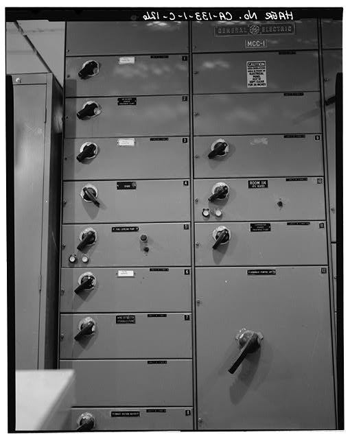 126. MOTOR CONTROL CENTER 1 (MCC-1), FACING NORTH IN ROW...