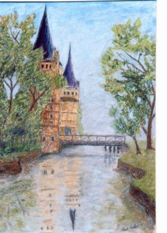 Castle - Watercolor by Fred Halkett