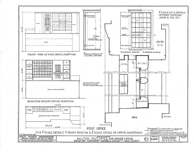 HABS NJ,14RAL,2 (sheet 4 of 22) Post Office, Ralston,...