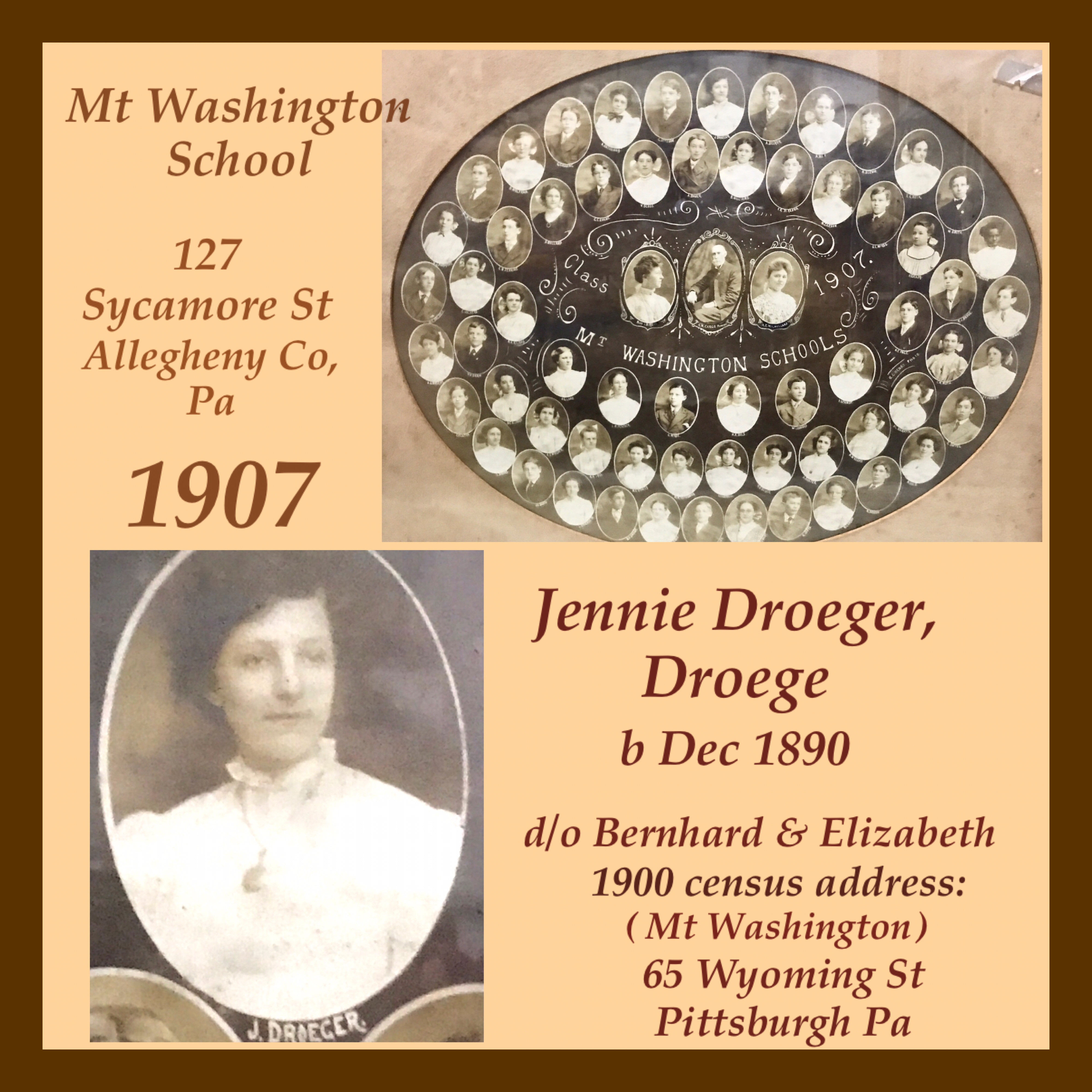 Jennie Droeger , Allegheny Co Pa