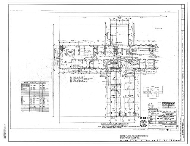 First Floor Plan (Section B) - U.S. Veterans Hospital,...