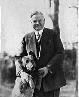 President Hoover with his dog