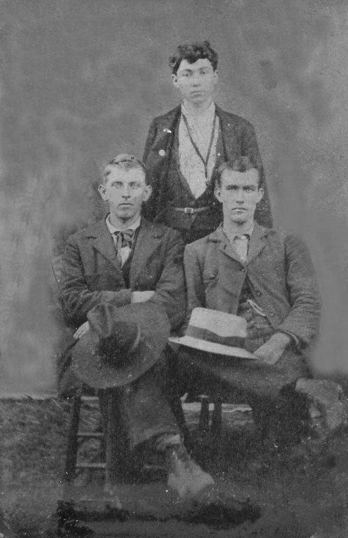 Linsey Price with two of his Blankenship step-brothers about 1855 in Daviess county Missouri.