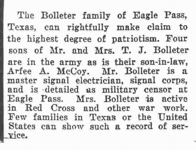 Bolleter Men in WWI
