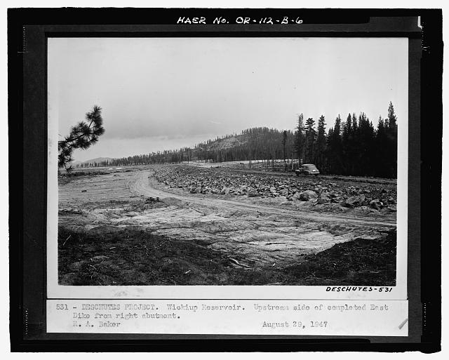 DESCHUTES PROJECT, WICKIUP RESERVOIR, UPSTREAM SIDE OF...