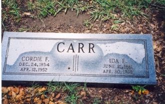 Cordie F. and Ida Wilhite Carr