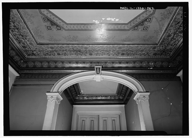 Second floor, hallway, handle arch and ceiling - Hegeler...