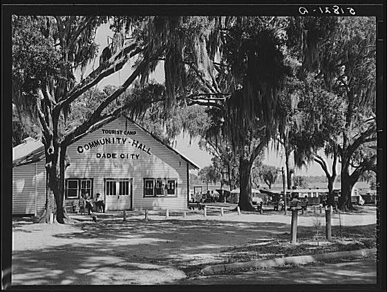 Community hall in tourists' trailer camp. Dade City, Florida