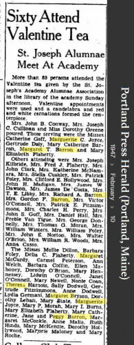 Margaret Theresa Barron--Portland Press Herald(10 feb 1947)