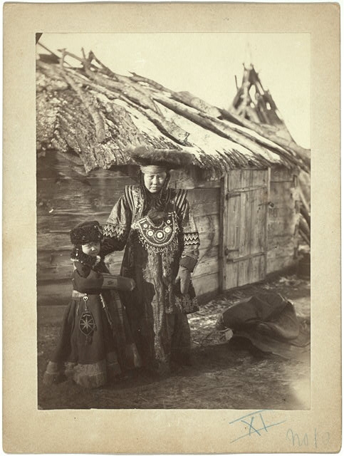 Group of Tartars [i.e., Tatars], maiden & boy at small...