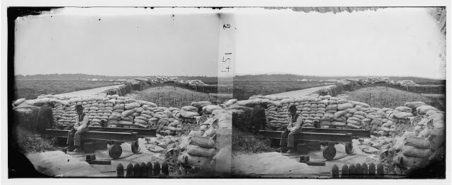 [Yorktown, Va. Confederate sandbag fortifications]
