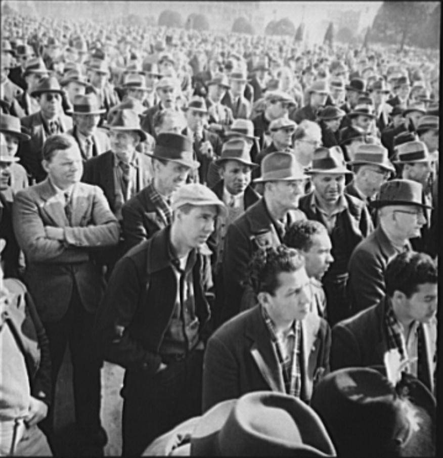 Crowd at a WPA Workers Speech