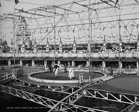 Circus rings, Luna Park, Coney Island, N.Y.