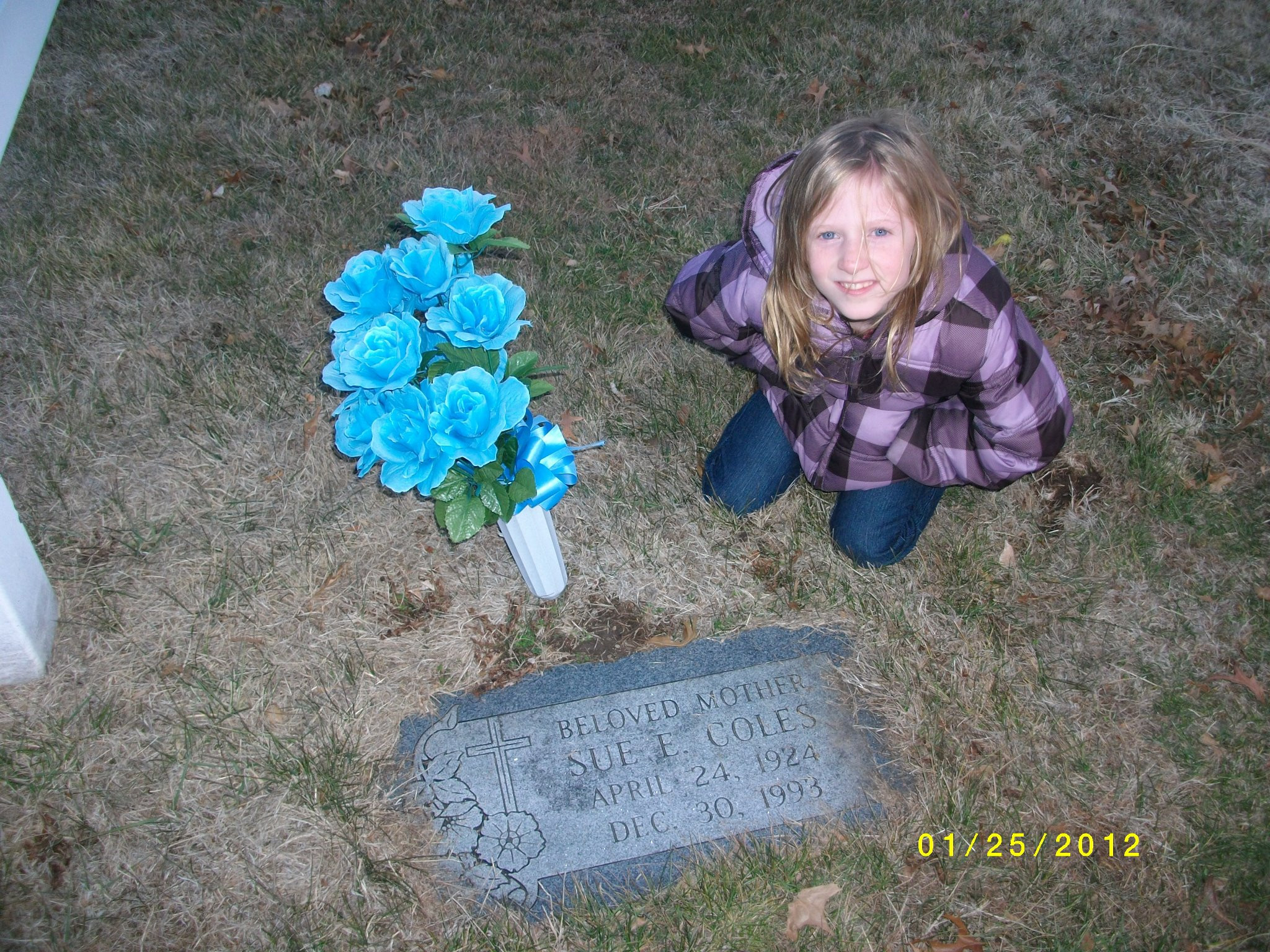 Sues Grave and her Great Granddaughter Mckenzie.