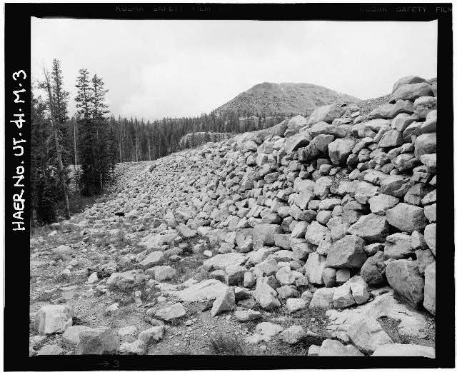 3. VIEW OF DOWNSTREAM FACE AND TOE OF DAM, LOOKING...